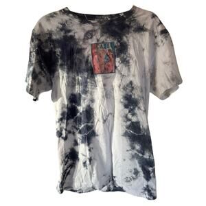 VTG Pablo Picasso Patch Blue Tie-Dye Graphic T-Shirt 100%Cotton Artsy Streetwear